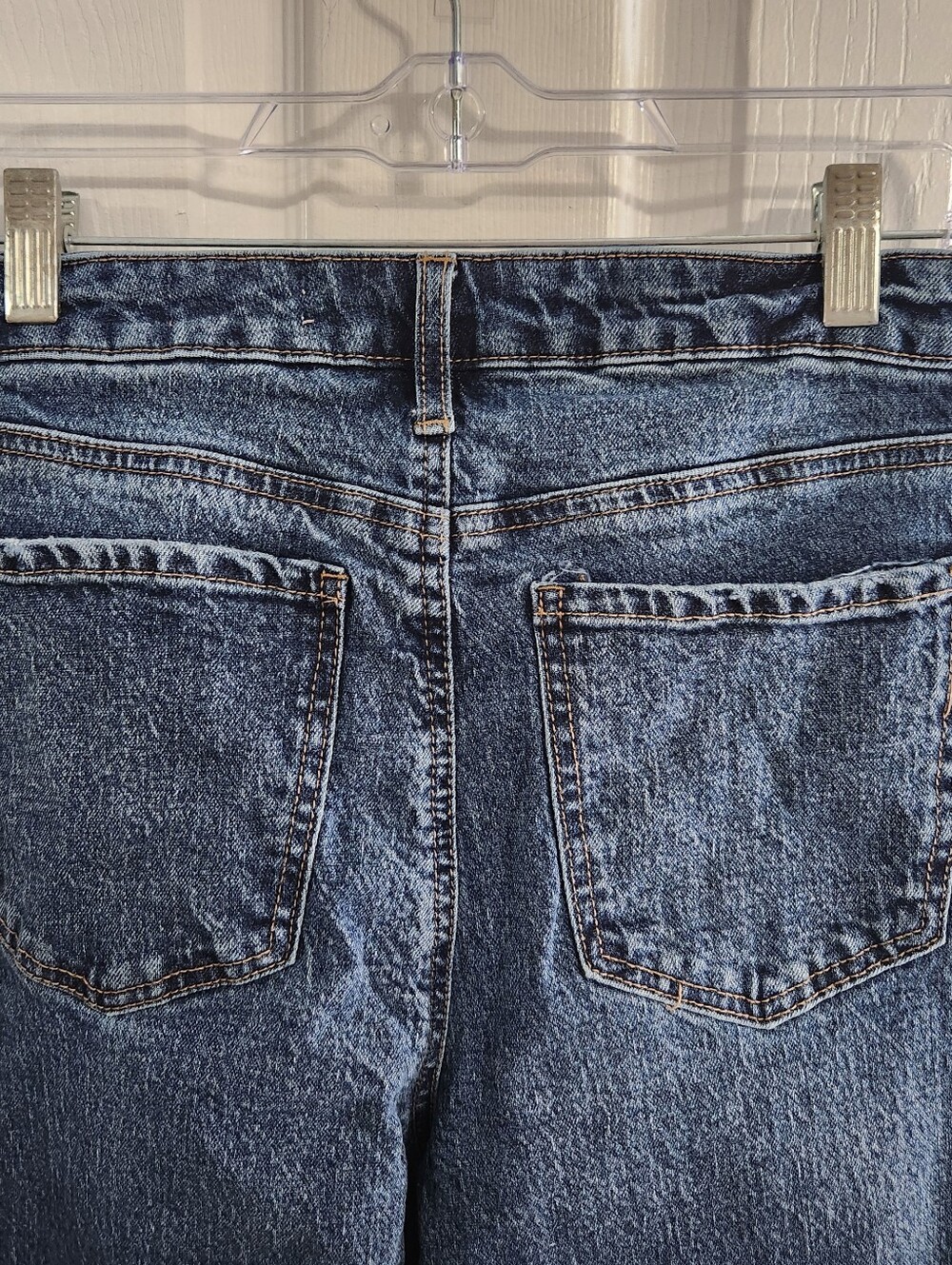 BCBG high rise wide leg distressed denim jeans y2k relaxed fit grunge baggy - Picture 5 of 9